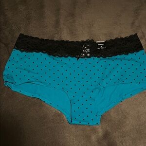 Elegant Teal and Black Women's boy Shorts panties
